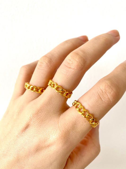 Sophie chain ring - gold 24KT