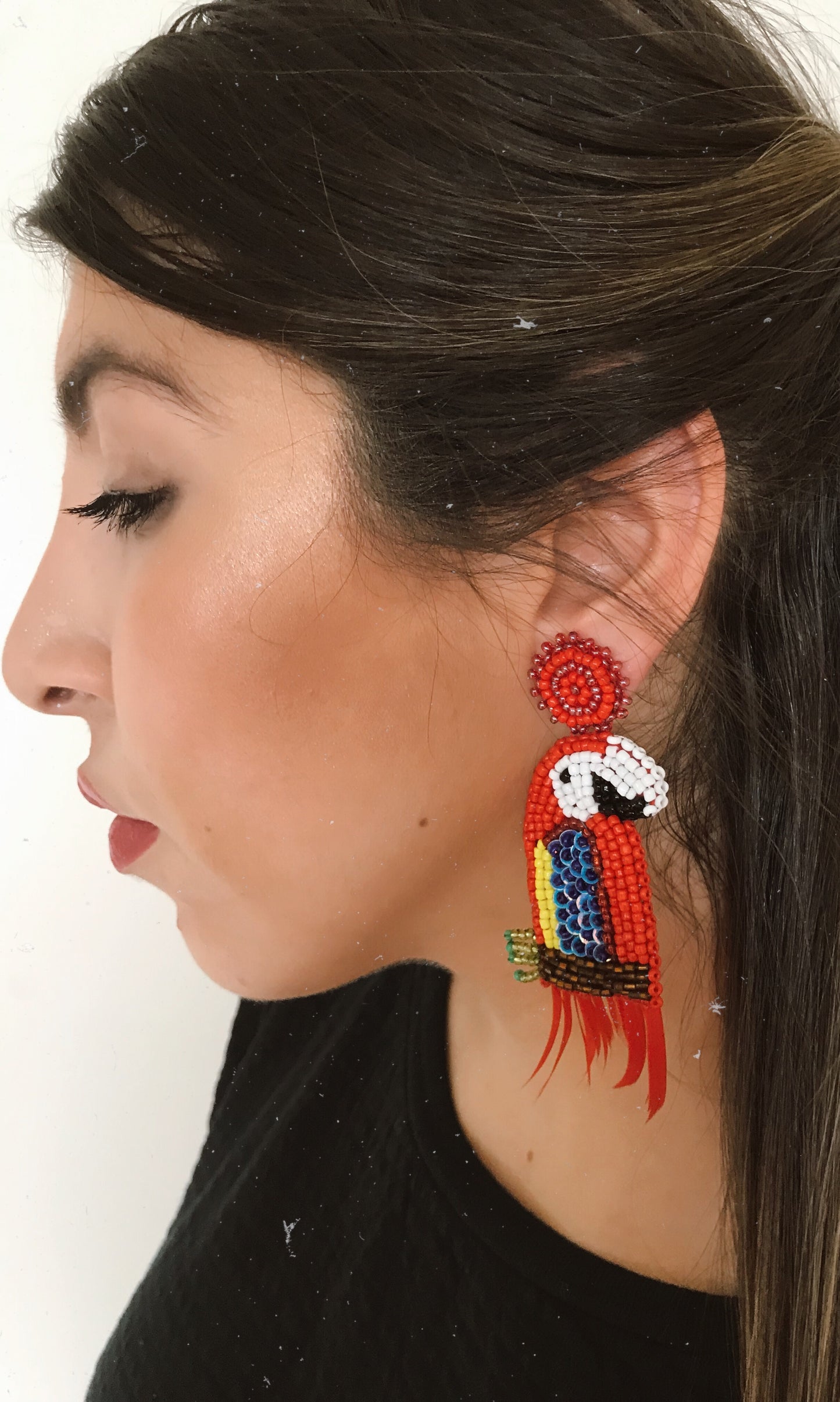 Guacamaya con plumas - beads - limited pieces