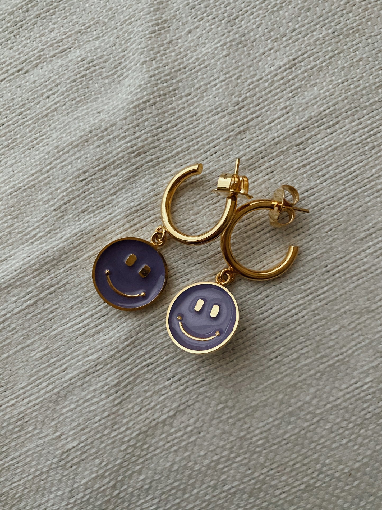 Happy face mini hoops - :)