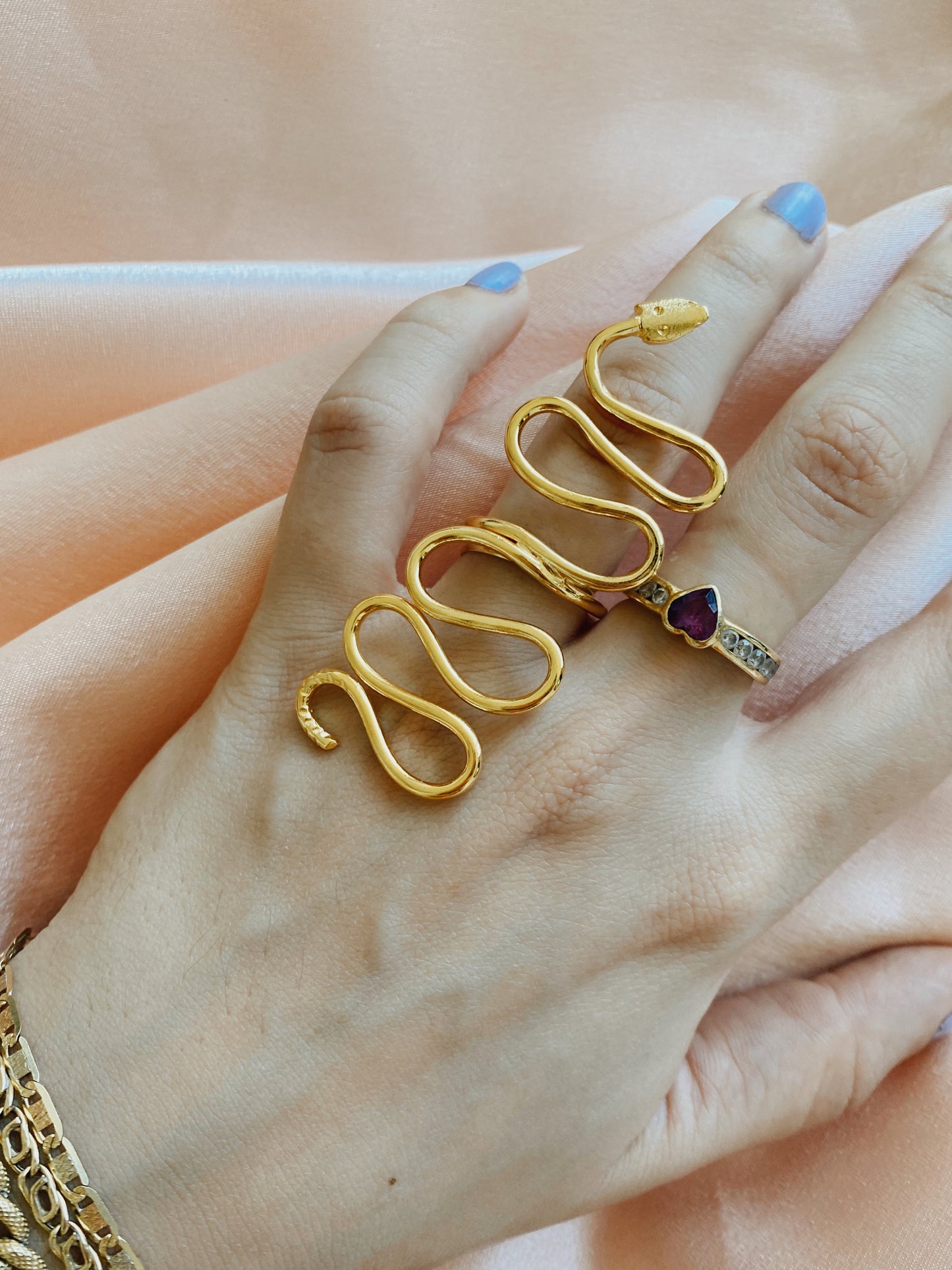 Snake Ring - Adjustable - gold 24KT 💫