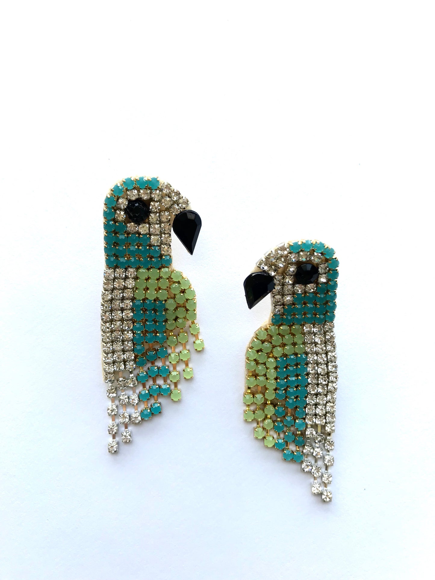 Parrot - Crystals - turquoise and green