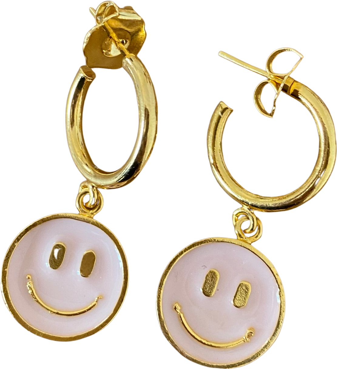 Happy face mini hoops - :)