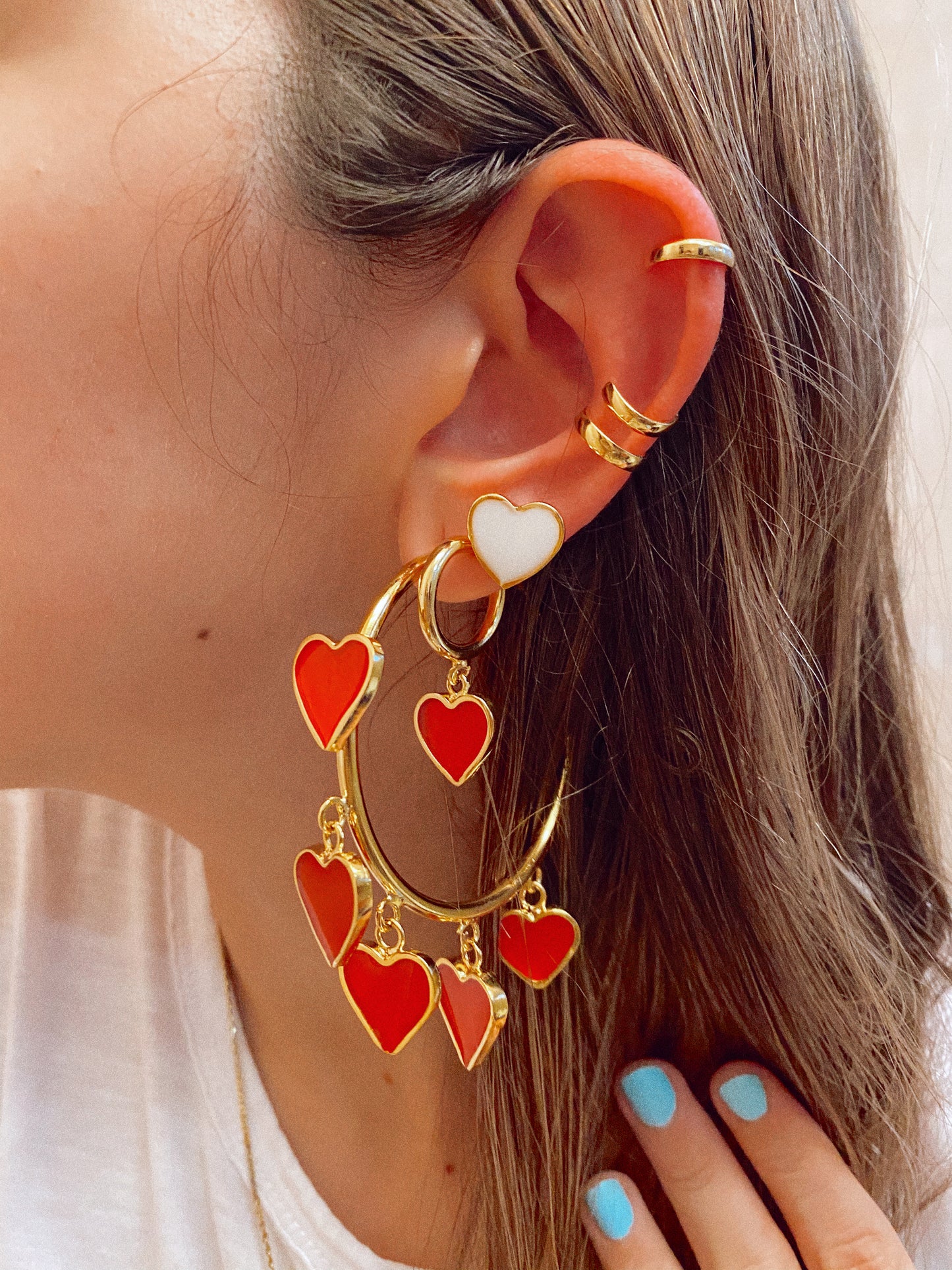 Mini hoops - Heart- Gold Plated 24k