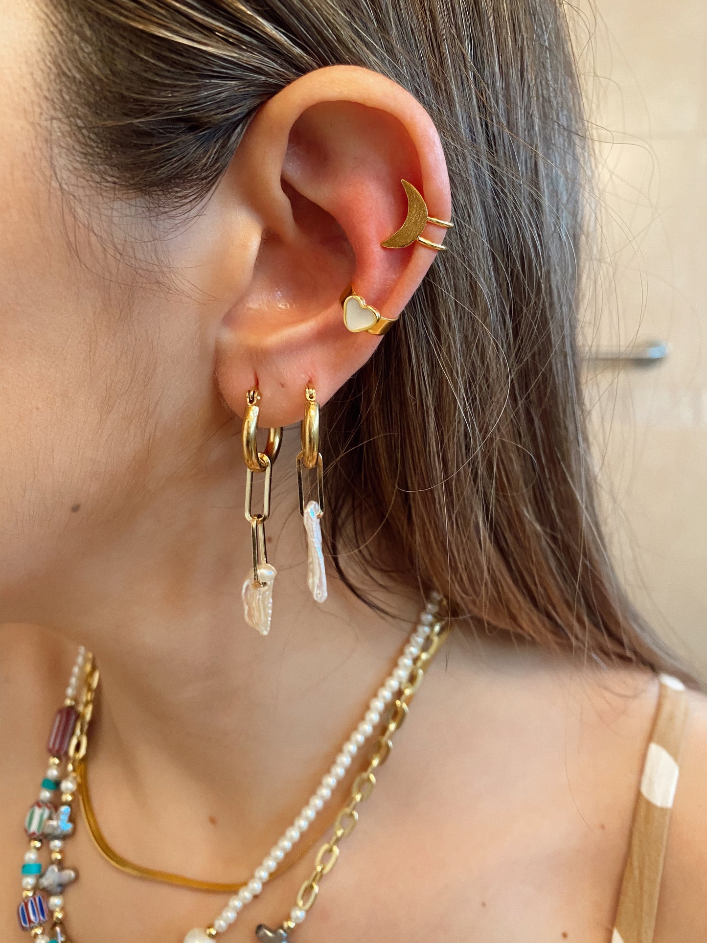 The cube irregular - mini hoops - gold 24k