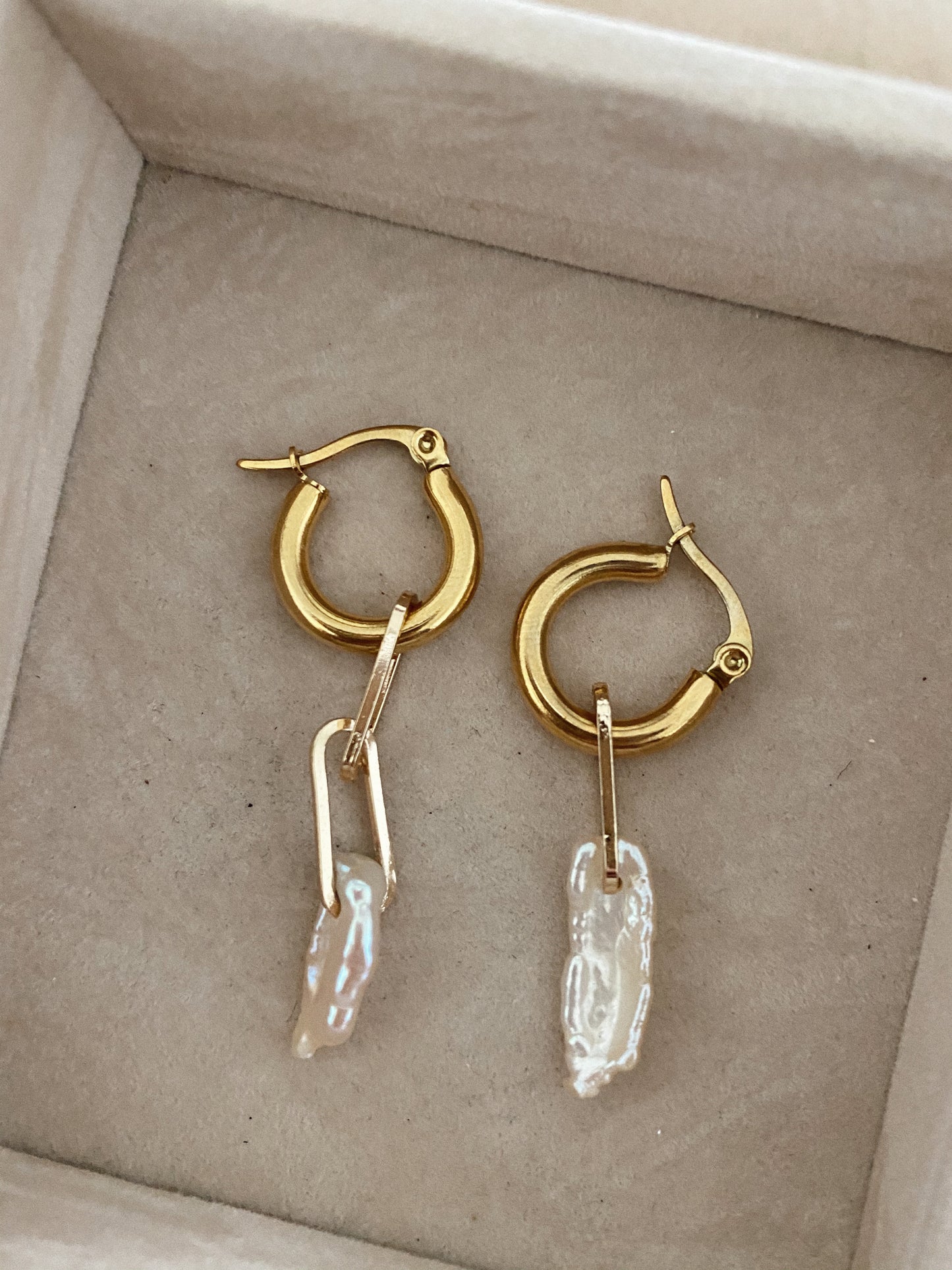 The cube irregular - mini hoops - gold 24k