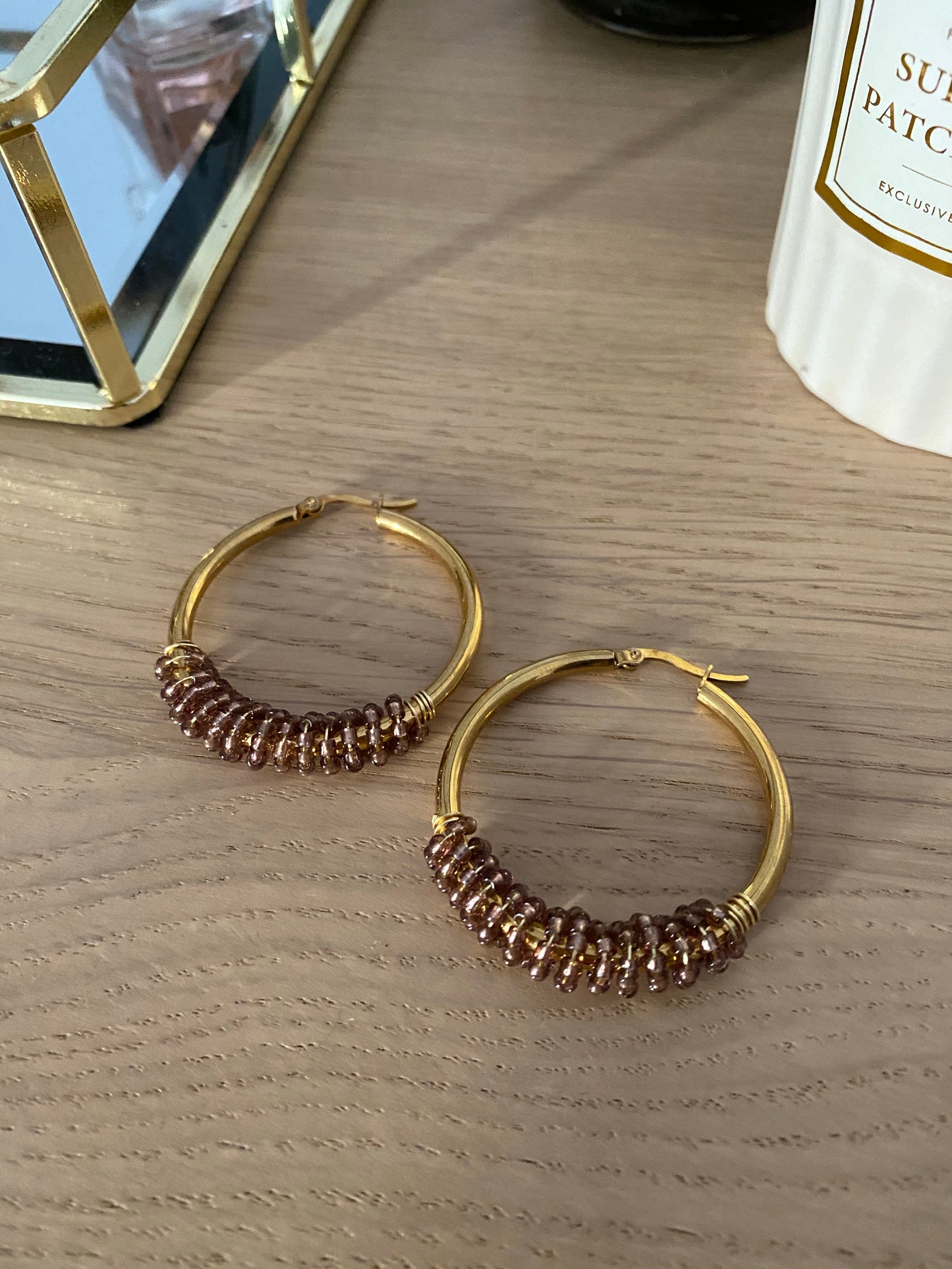 ANNIE - beaded hoops