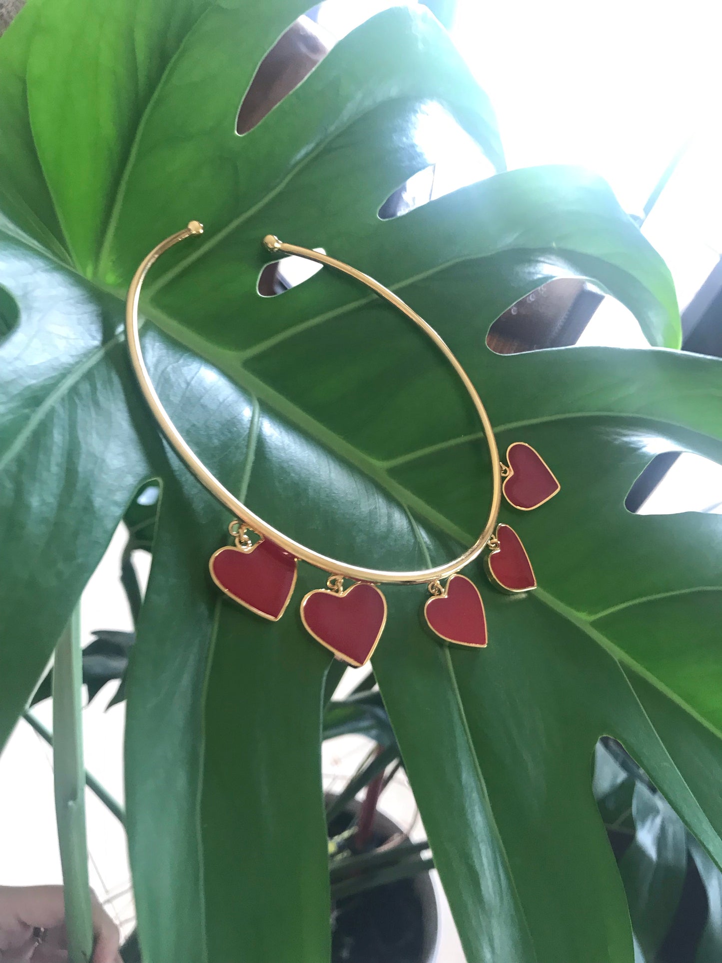 “Mucho Amor” - multi heart - choker gold 24k