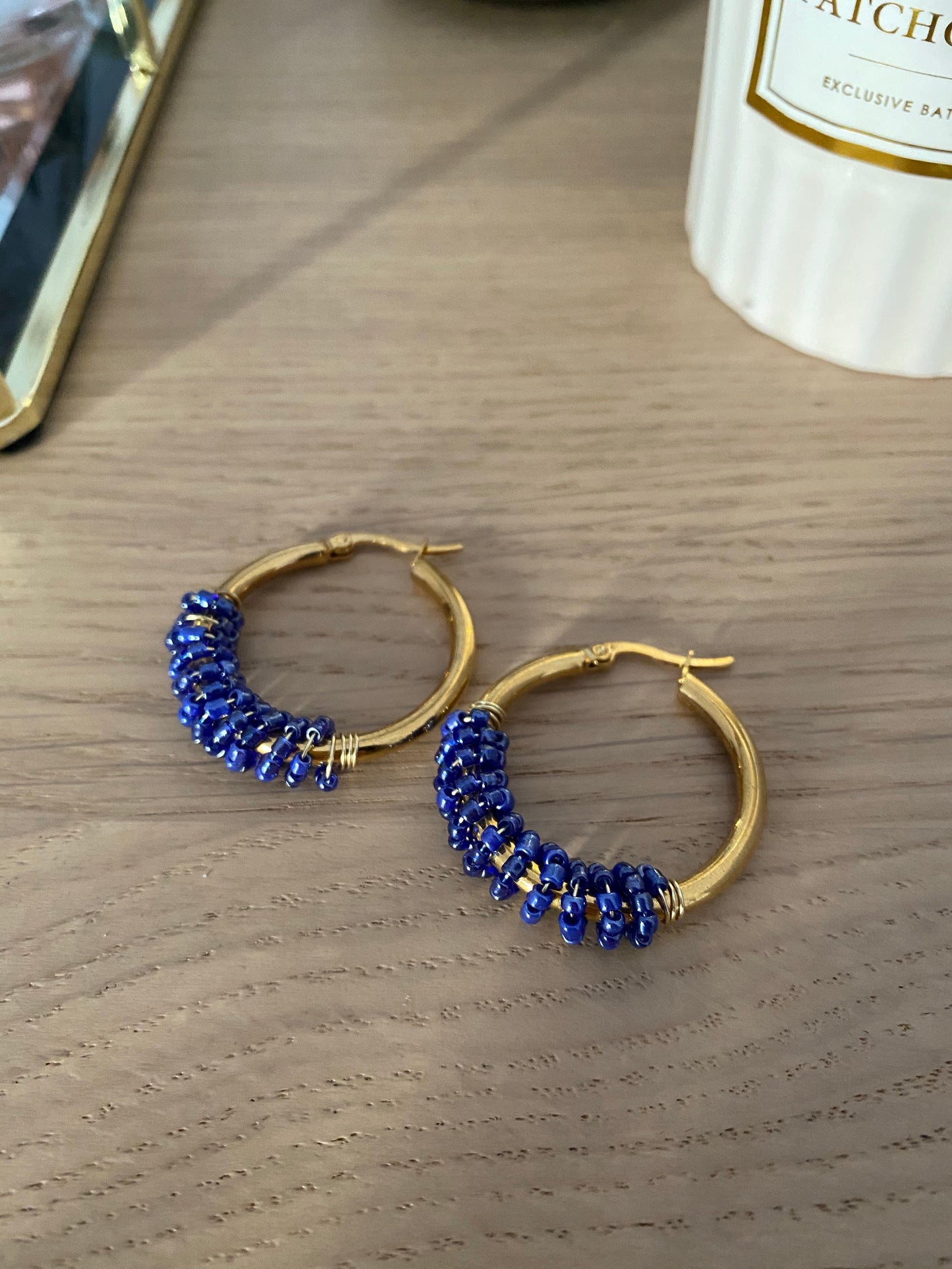 ANNIE - beaded hoops