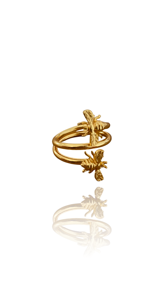 Twisted bee - ring - adjustable