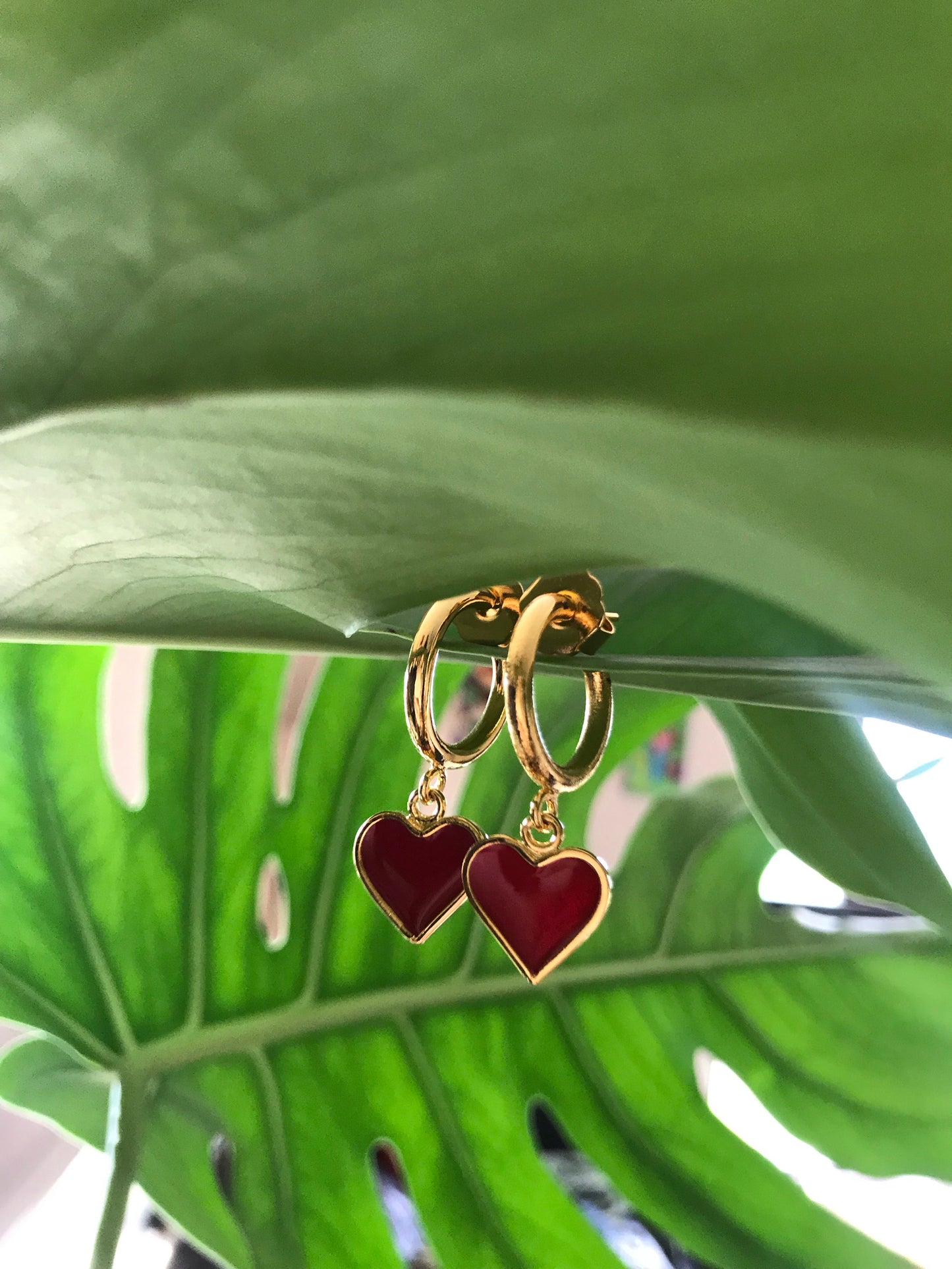 Mini hoops - Heart- Gold Plated 24k