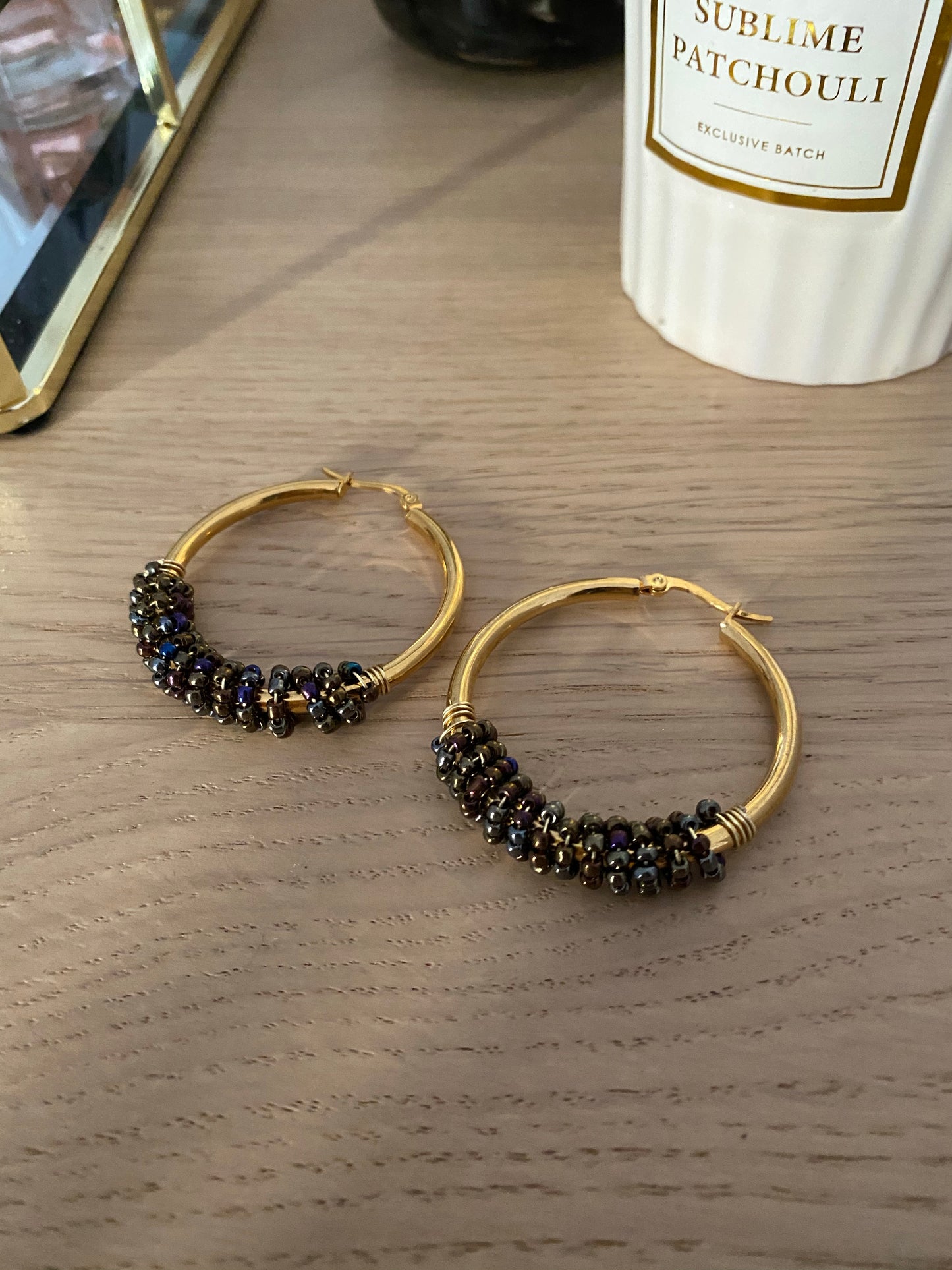 ANNIE - beaded hoops