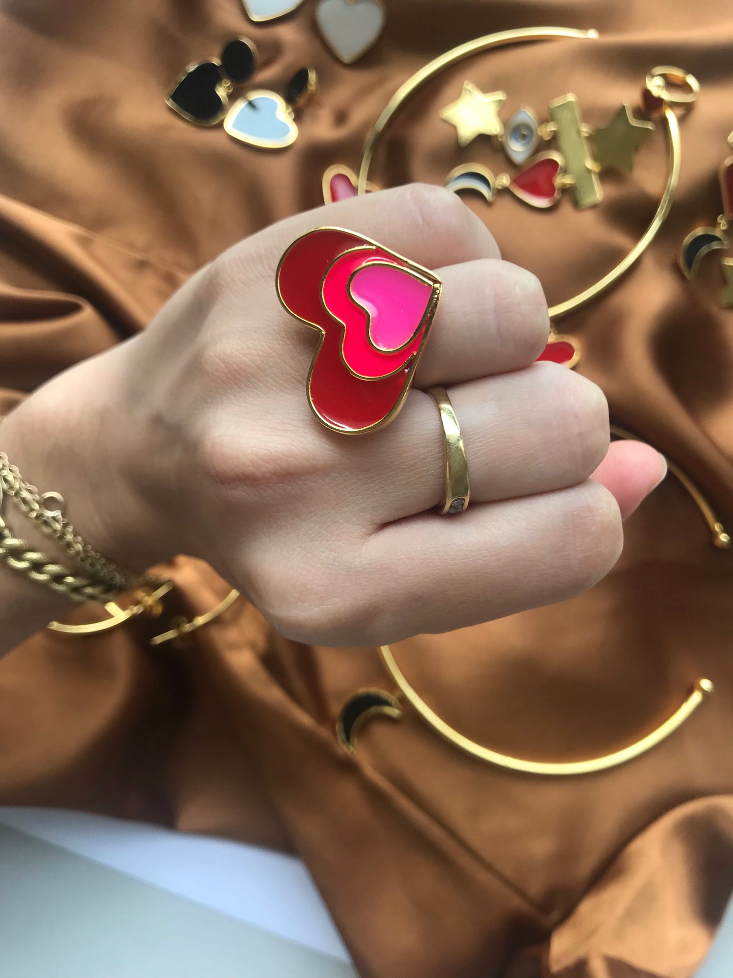 Heart degree - Ring adjustable - Gold24k Plated