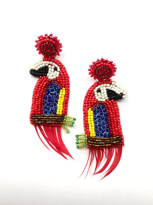 Guacamaya con plumas - beads - limited pieces