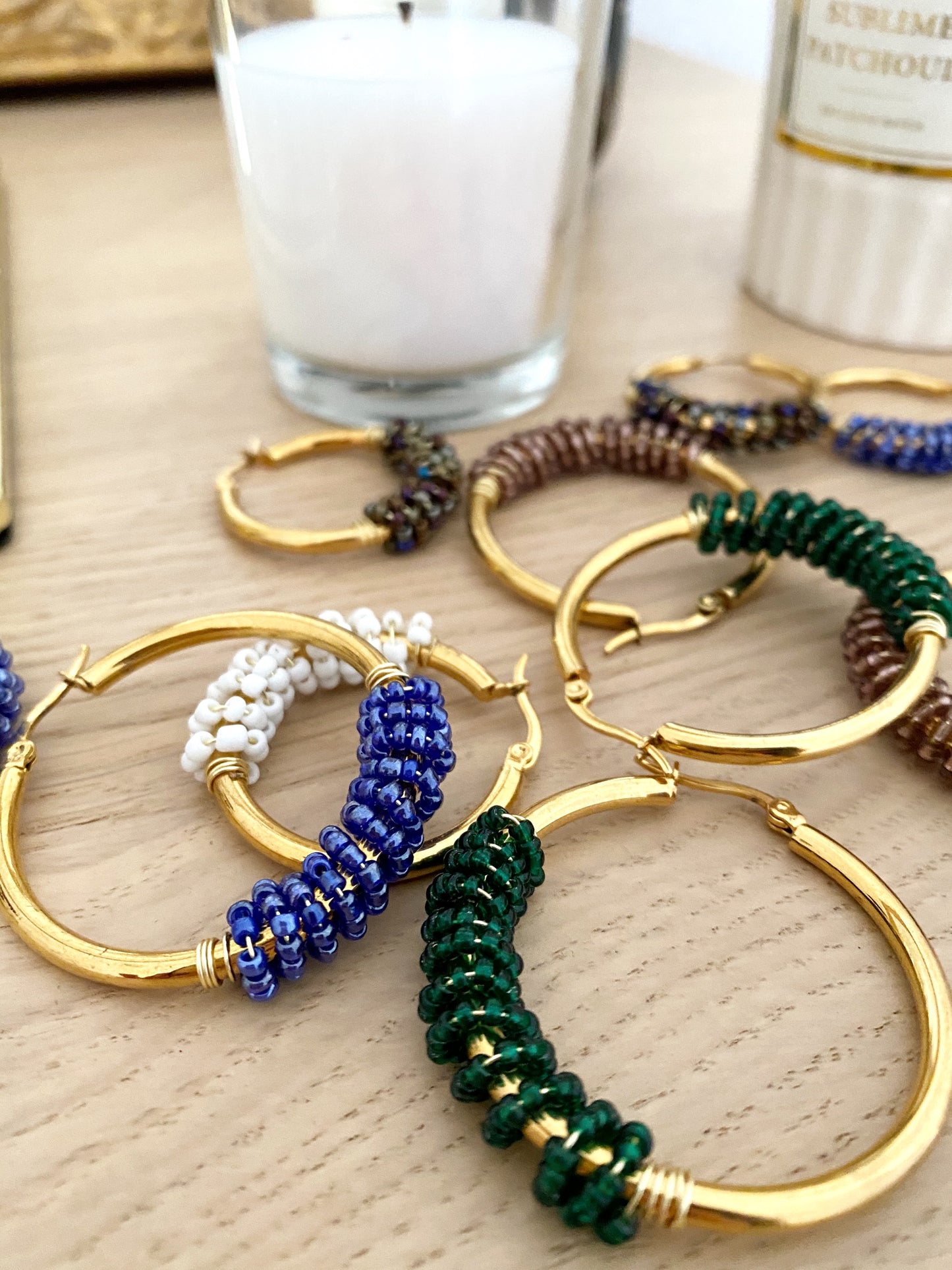 ANNIE - beaded hoops