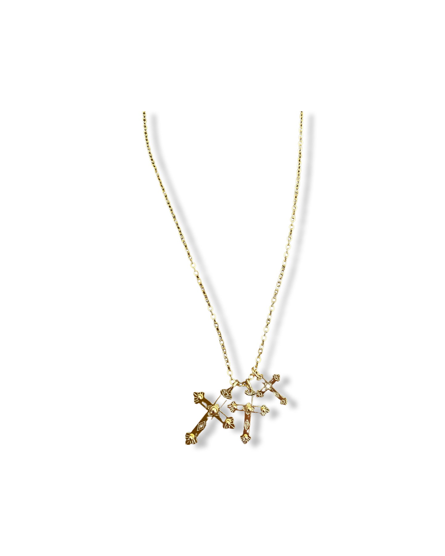 Multi crosses - necklace - gold or silver